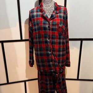 Secret Treasures Plaid Button-Up Pajama Set